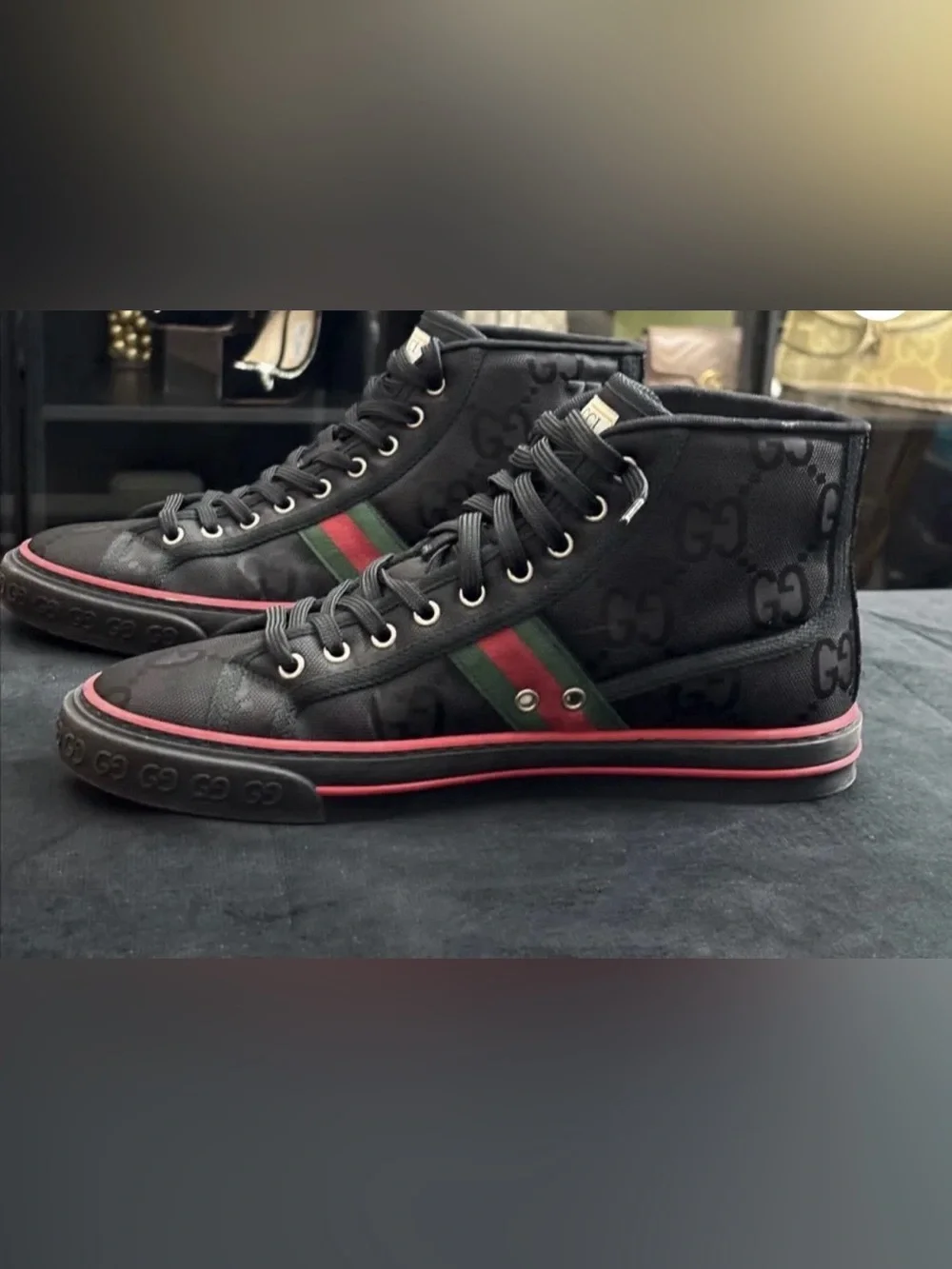 Gucci Off the Grid Tennis 1977 Black GG Size 8. Comes With receipt & COA.
